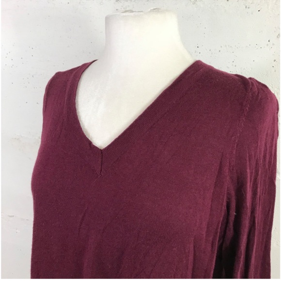 Torrid Burgundy Plum V-Neck Ruffle Hem Tunic Sweater Size 3X - Picture 4 of 10